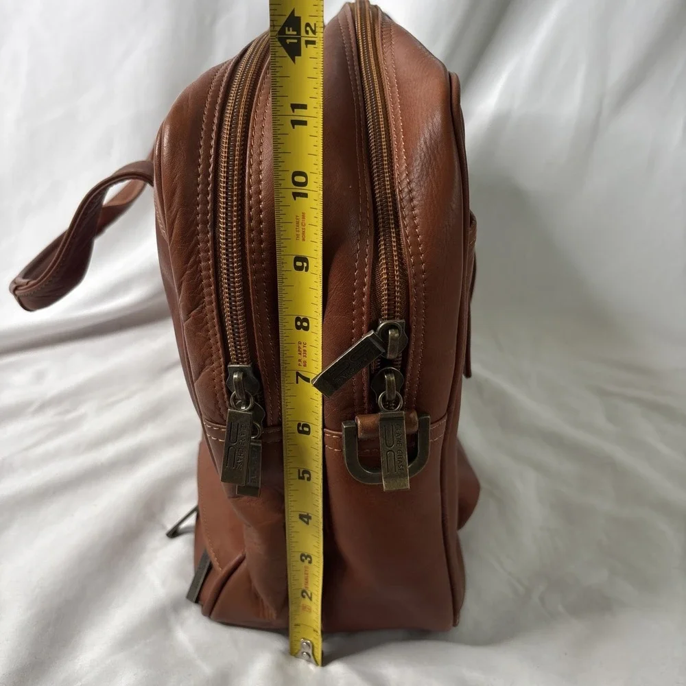 Claire Chase Executive Computer Laptop Briefcase Leather Cognac Luxury Carry On